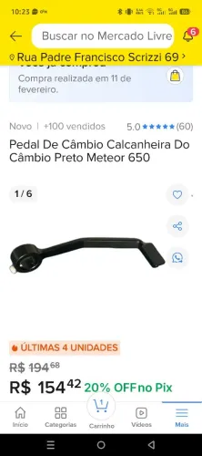 Pedal calcanheira Royal Enfield 650