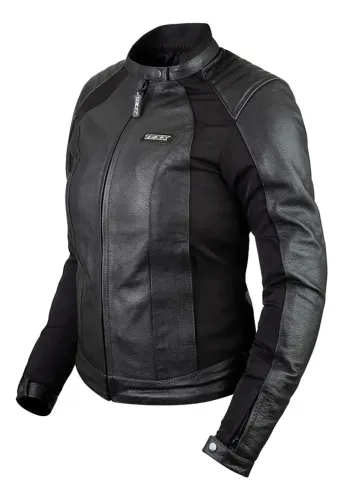 Jaqueta Texx Storm Couro Feminina Com Proteção Motociclista