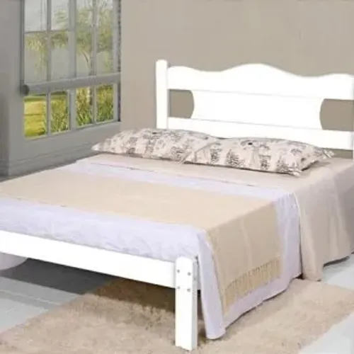 Cama Casal Munique 100% MDF Cor Branca - GABRIELLI MOVEIS