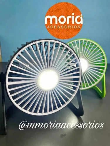 Mini Ventilador de Mesa Desktop Recarregável 3 Velocidades