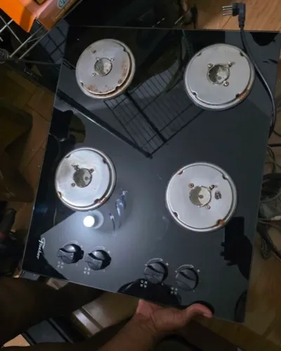 Cooktop a Gás Fischer 4 Bocas - Mesa de Vidro _ voltagem 110