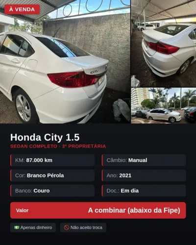 Honda City Sedan DX 1.5 Flex 16V Mec. 2021