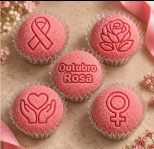 Carimbo para brigadeiro outubro rosa