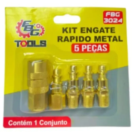 JOGO DE ENGATES RÁPIDOS PARA COMPRESSOR/PISTOLA E FERRAMENTAS PNEUMÁTICO 