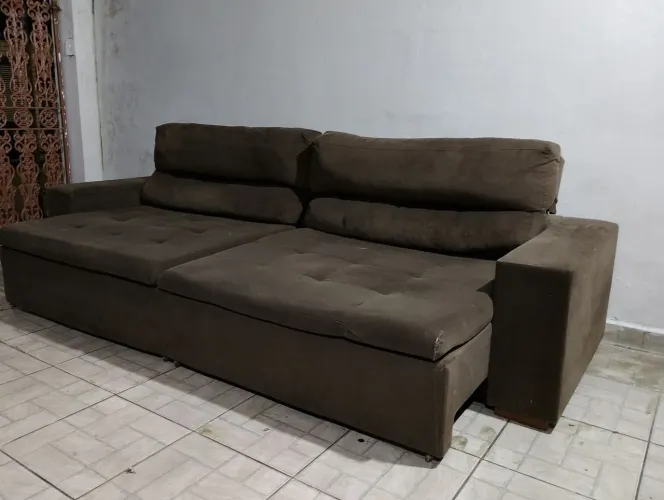 Sofá retrátil e reclinável 2,90 metros gigante! Entrego no local