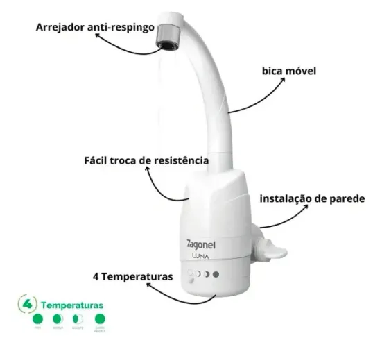 TORNEIRA ELÉTRICA ZAGONEL LUNA 127V