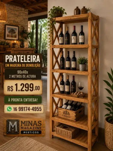Prateleira em madeira de Demolição 