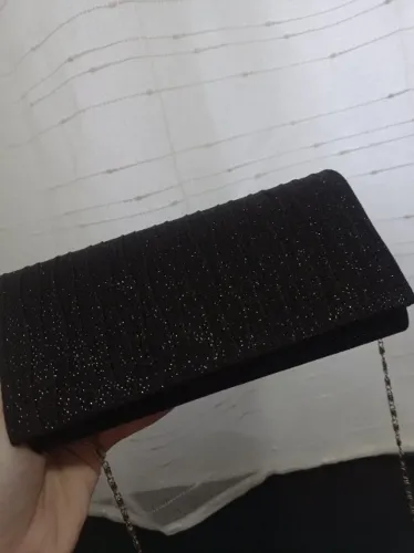 bolsa de festa preta com brilho
