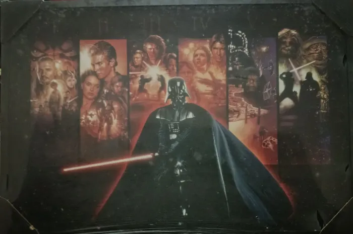 Quadro Filme STAR WARS VADER Edições e Personagens-64x94; Estrutura Amadeirada.(NOVO)