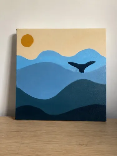 Quadro 20x20 praia simples