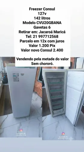 Freezer vertical Consul 142 litros