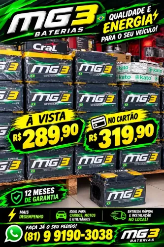 Bateria de carro 60 ah em promoção nova com 1 ano de garantia