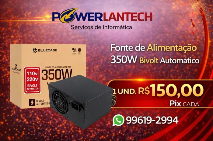 Fonte atx 350w bivolt automática