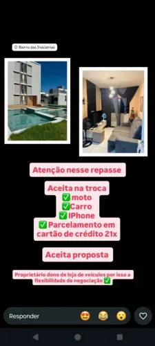REPASSE FACILITADO! ACEITA TROCA! NO BAIRRO DAS INDS!