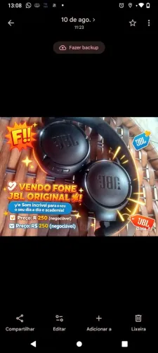 Vendo fone de ouvido JBL original. Pra vc usar no seu dia dia ou até mesmo na academia"