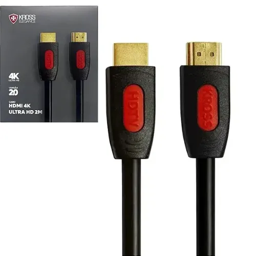 Cabo HDMI com 2 Metros Ultra HD 4K 60Hz V2.0 - Kross