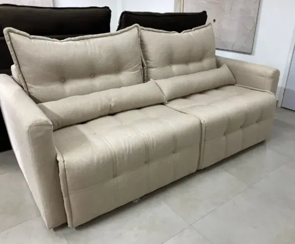 Sofá Cama Império (2,15m Retrátil e Reclinável) Bom Pastor - Entrega DF e Entorno