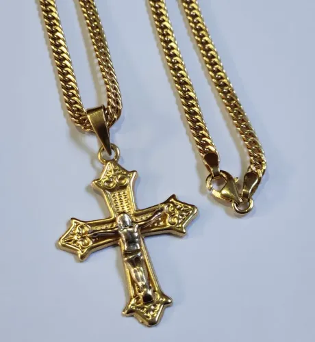 Cordão elo duplo de ouro 18k
