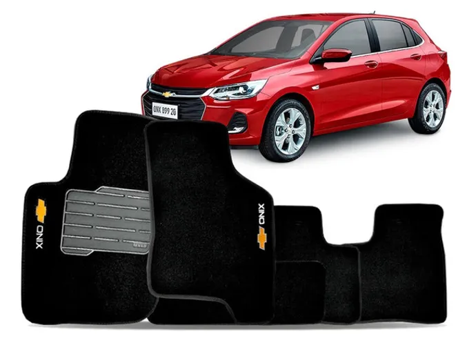 Tapete Novo Onix 2020/. Carpete Preto 5 Peças Personalizado
