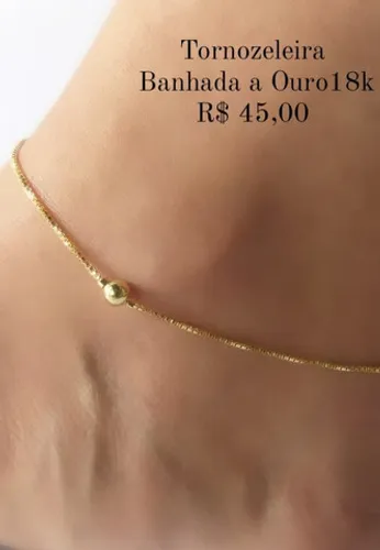 Tornozeleira Banhada a Ouro 18k
