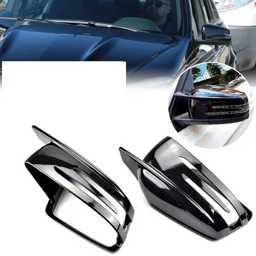 Par Capa Retrovisor Amg Mercedes Benz C180 C200 2010 2011 2012 2013 2014 Black Piano