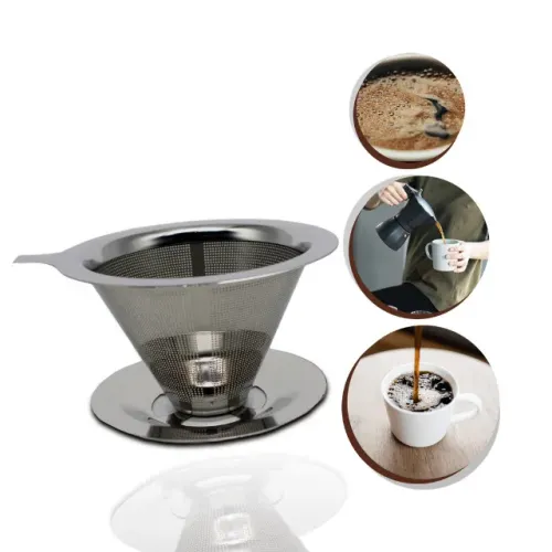 Filtro Para Café Reutilizável, Aço Inox Tam M Ud372 123util