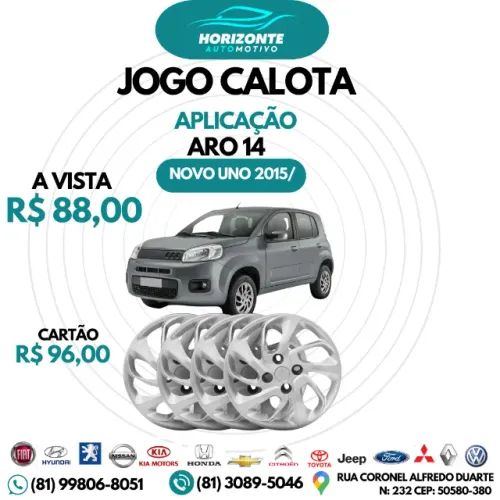 Jogo calota aro 14 novo uno 2015/