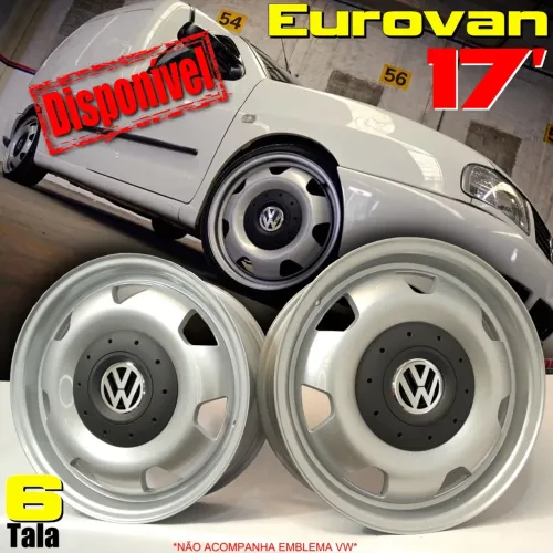 Roda aro 17 Volkswagen Eurovan Prata com calota 4x100 jogo