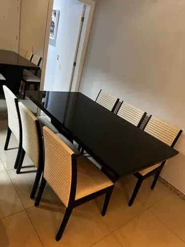 Sala de jantar com 6 cadeiras PRETA