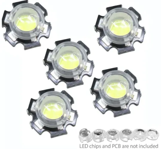 Lente 60 Graus Para Led De 1w 3w 5w 5 Unidades Arduino Automação COD-CP619