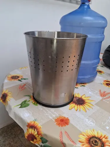 Balde inox metal escovado