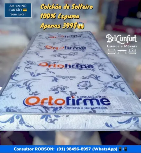 COLCHÃO DE SOLTEIRO 100% ESPUMA