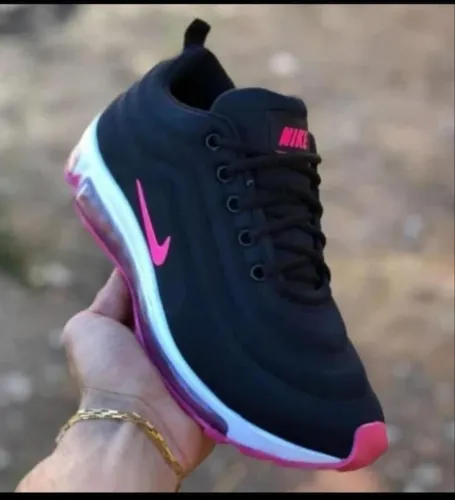 Tênis Nike Air Max 97 Preto com Rosa