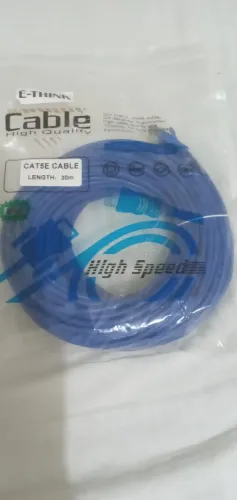 15 Cabos Rede 30 Metros Patch Cord Azul Cat5e Alta Velocidade E-THINK