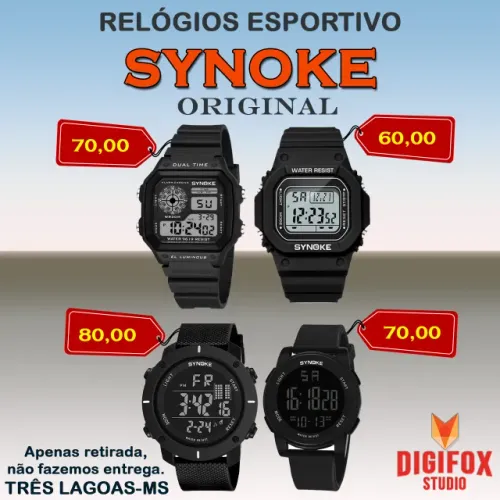 Relógios SYNOKE Original a prova d'água melhor custo benefício cor preto com garantia