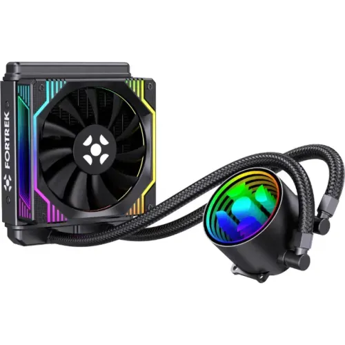 Water Cooler Fortrek Breezy Black 120mm Led ARGB Intel/AMD LGA1700|AM5 TDP: 230W- WZetta