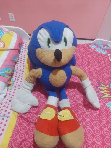 Sonic Gigante Pelúcia 50cm altura 3D