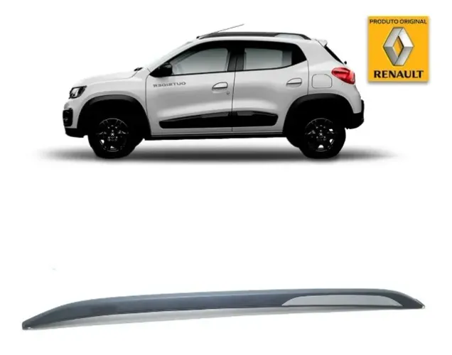 Par barra Rack De Teto LD LE Kwid Outsider 2017 / 2020 Preto Original Renault
