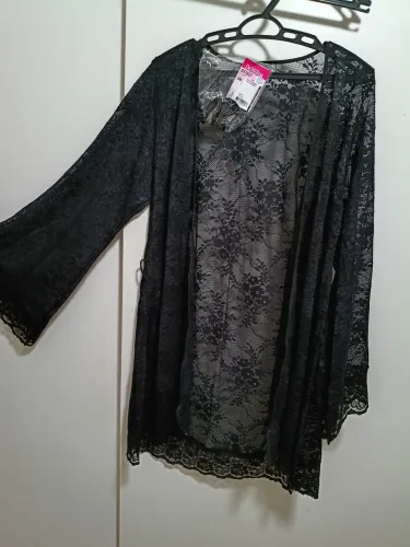 Robe rendado preto