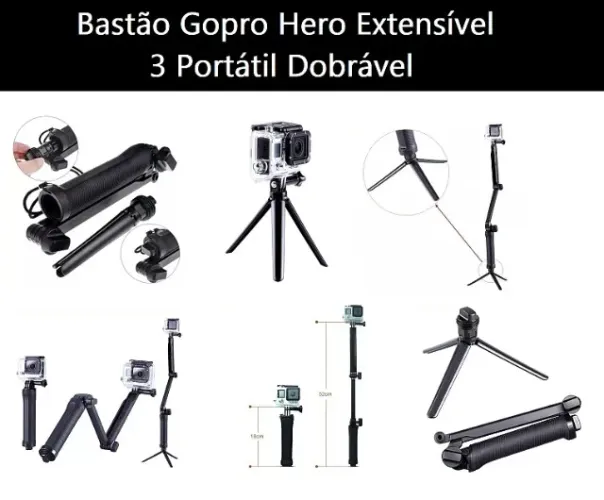 Bastao, Pau Selfie, Suporte, Clip...Acessório para Camera Gopro e similares (por unidade)