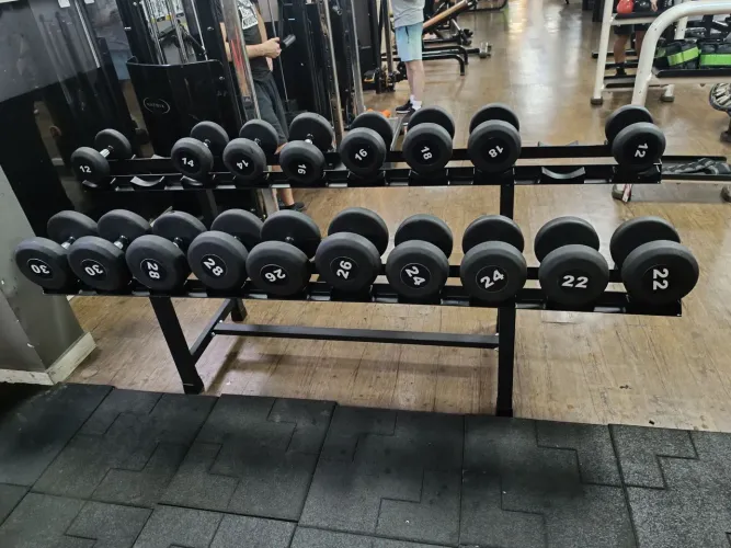 Kit dumbells monoblocos novos 12 kg ao 30 kg