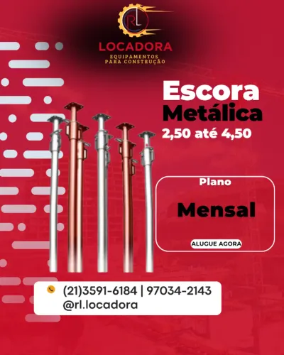 Escora metálica locação 
