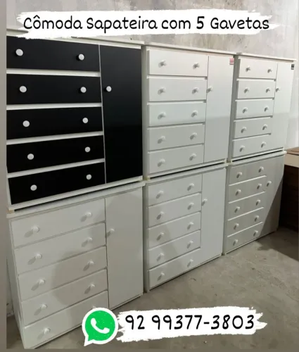 Cômoda Sapateira com 5 Gavetas