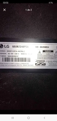 Obs. consertamos tv LG 60UN7310PSA 60 polegadas