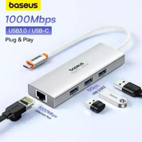 HUB USB Tipo C Baseus (Compatível com Macbook, Windows, Ipad e Android) - Novo!