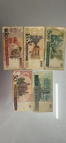 Cédulas Antigas (cruzeiros, cruzados e cruzados novos)