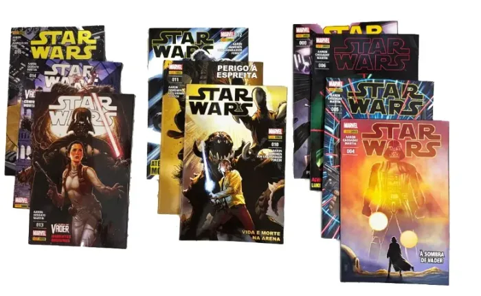 Kit com 10 Revistas Star Wars + 02 Revistas Star Wars Legends, volumes 01 e 02.