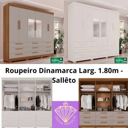 Roupeiro Dinamarca  C/pés Larg. 1.80m - Sallêto RF