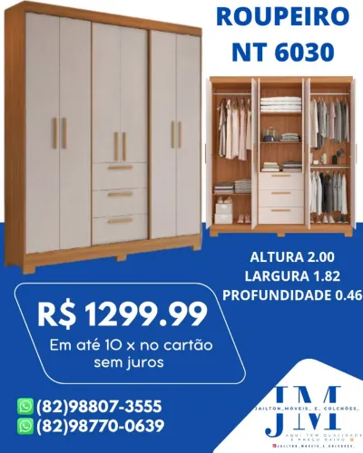 OFERTA GUARDA ROUPA CASAL 