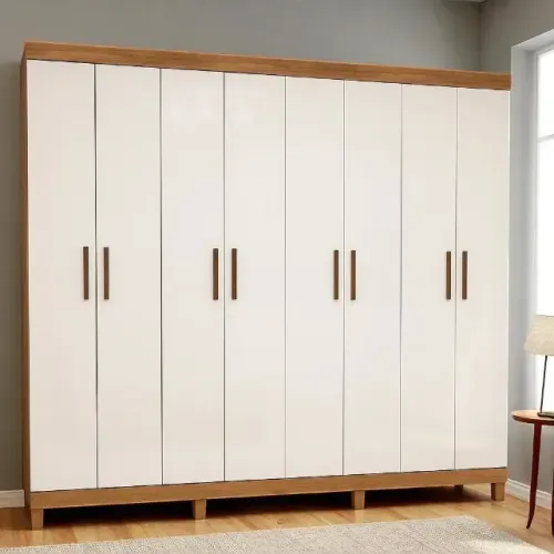 (Novo) Guarda Roupa Rubi Cinamomo/Branco